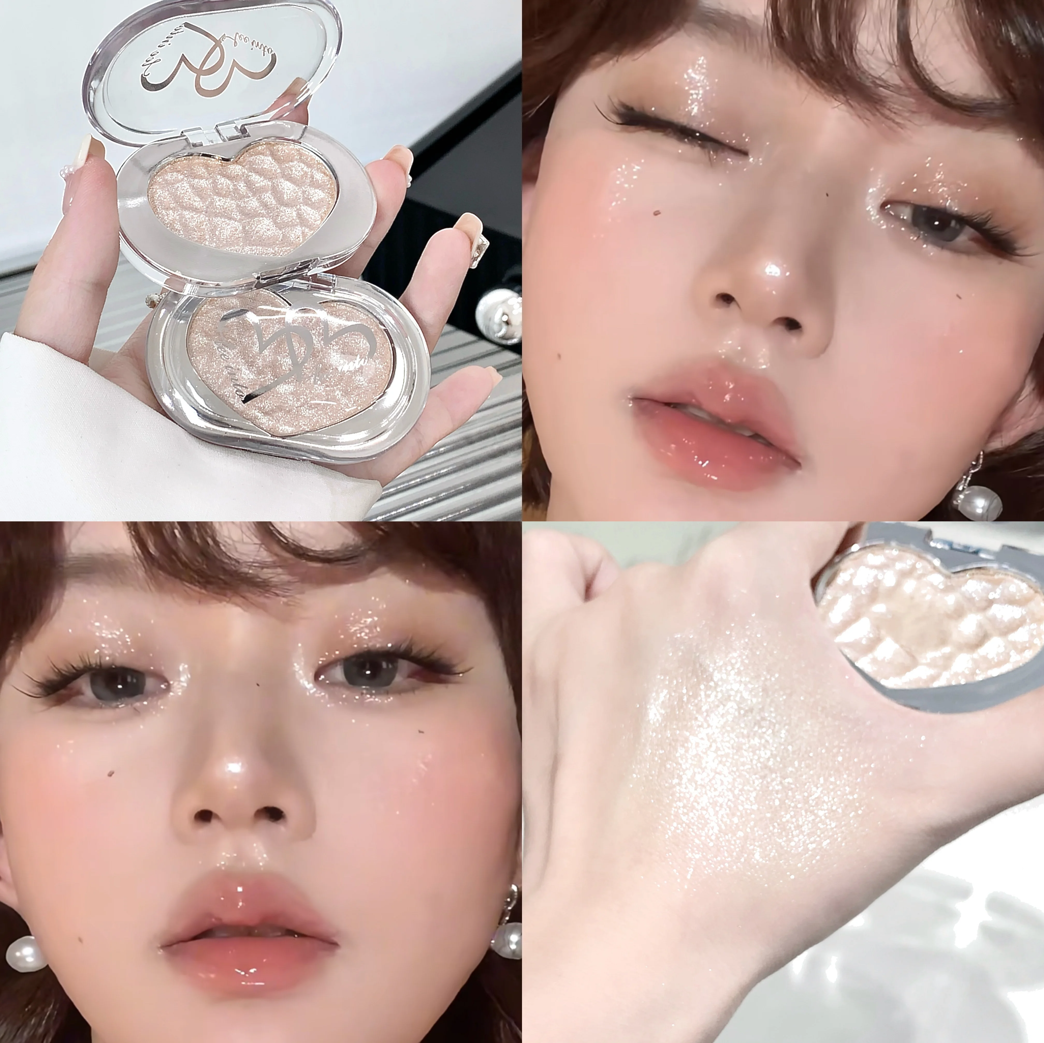 LEE INTO Highlighter Powder, Pearlescent Finish, Fine Shimmer