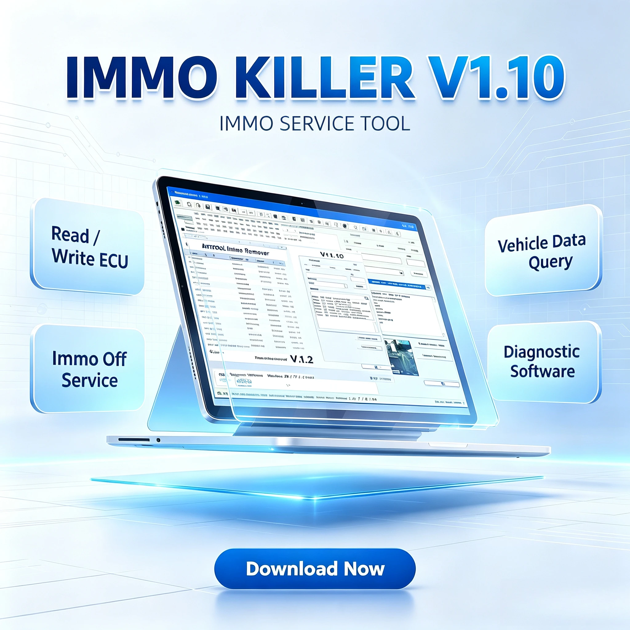 ImmoKiller V1.10 IMMO Off ECU Programmer Tool for Car Repairing Immobilizer IMMO SERVICE TOOL V1.2 AETOOL IMMO REMOVER 1.3