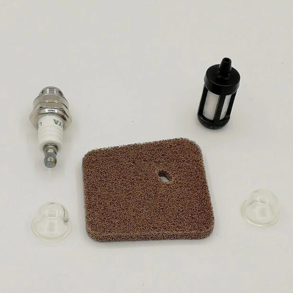 Garden Tool String Trimmer Air Filter Fuel Filter Spark Plug Primer Bulb Set Quick Replace Parts for FS45 FS46 HS45 FC55