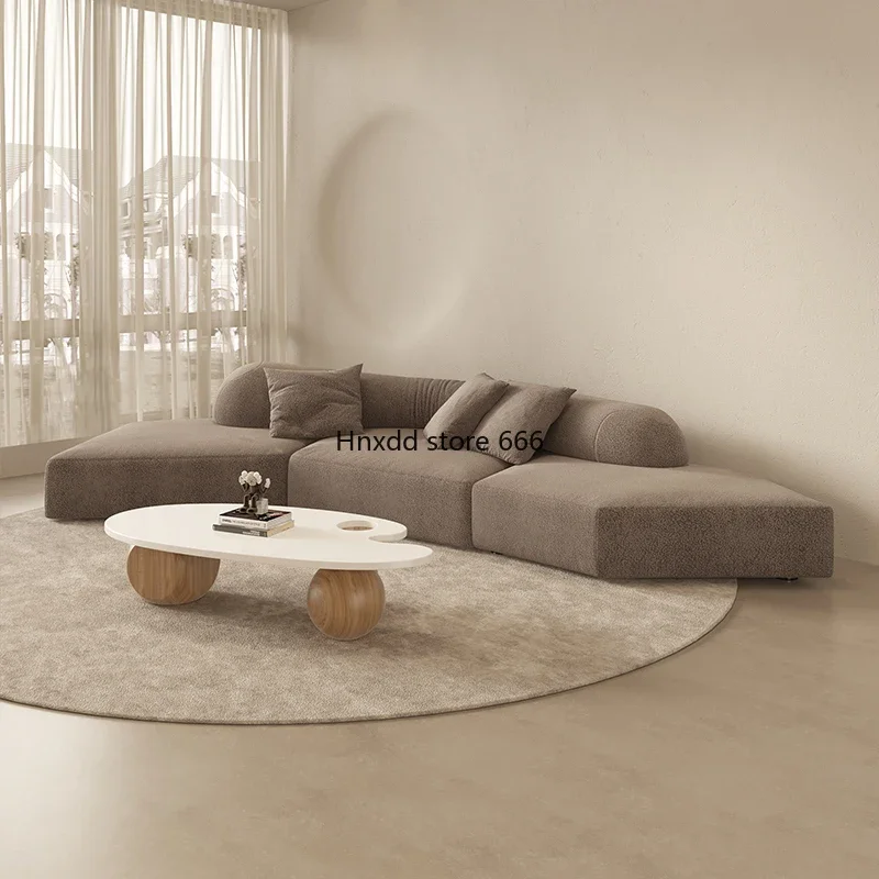 Living room simple modern Internet celebrity cream style Italian minimalist gray special-shaped small apartment sofa