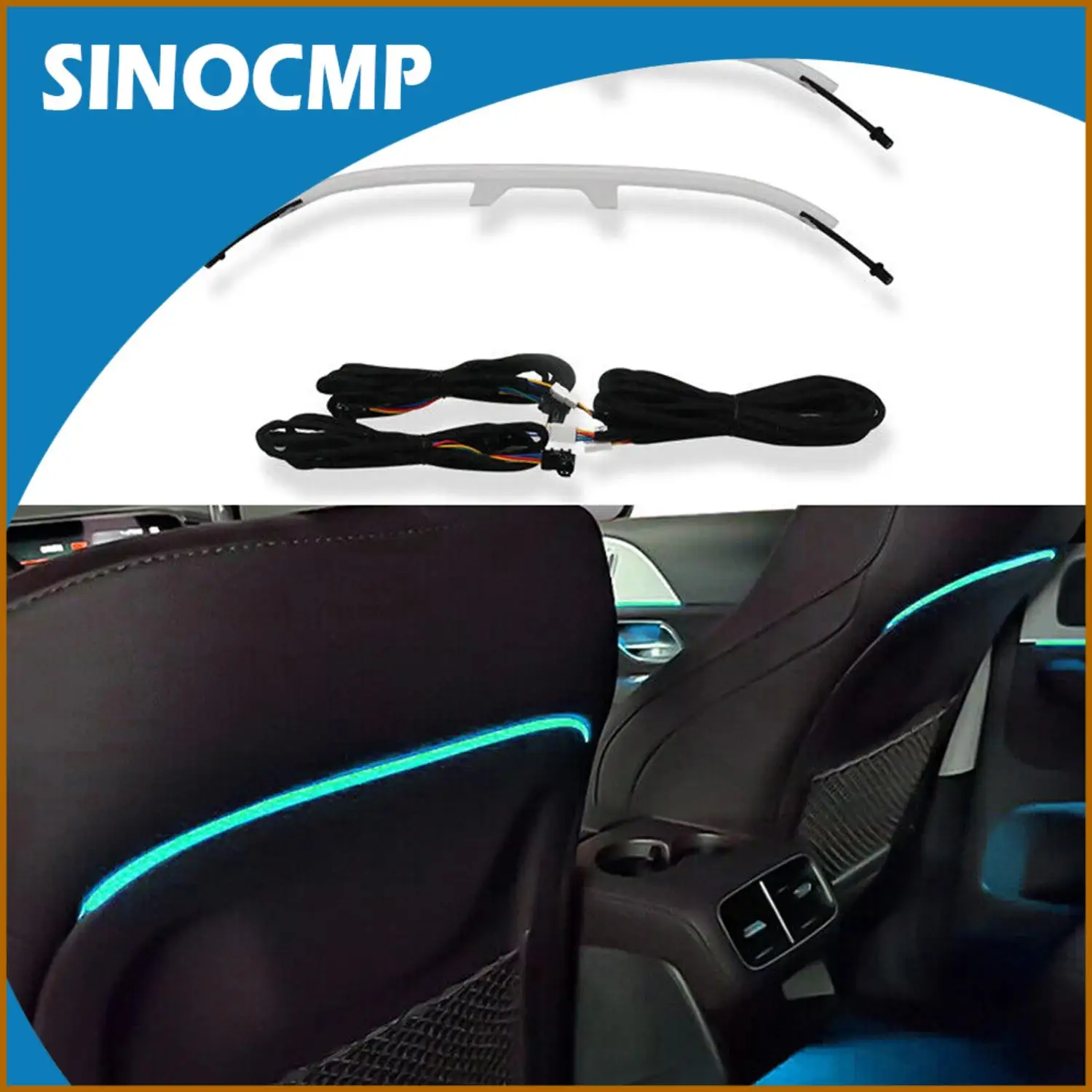 

64 Colors Car Seat Backrest Ambient Lighting System Vehicle Mood Lights For Mercedes Benz GLE GLS W167 X167 V167 Models