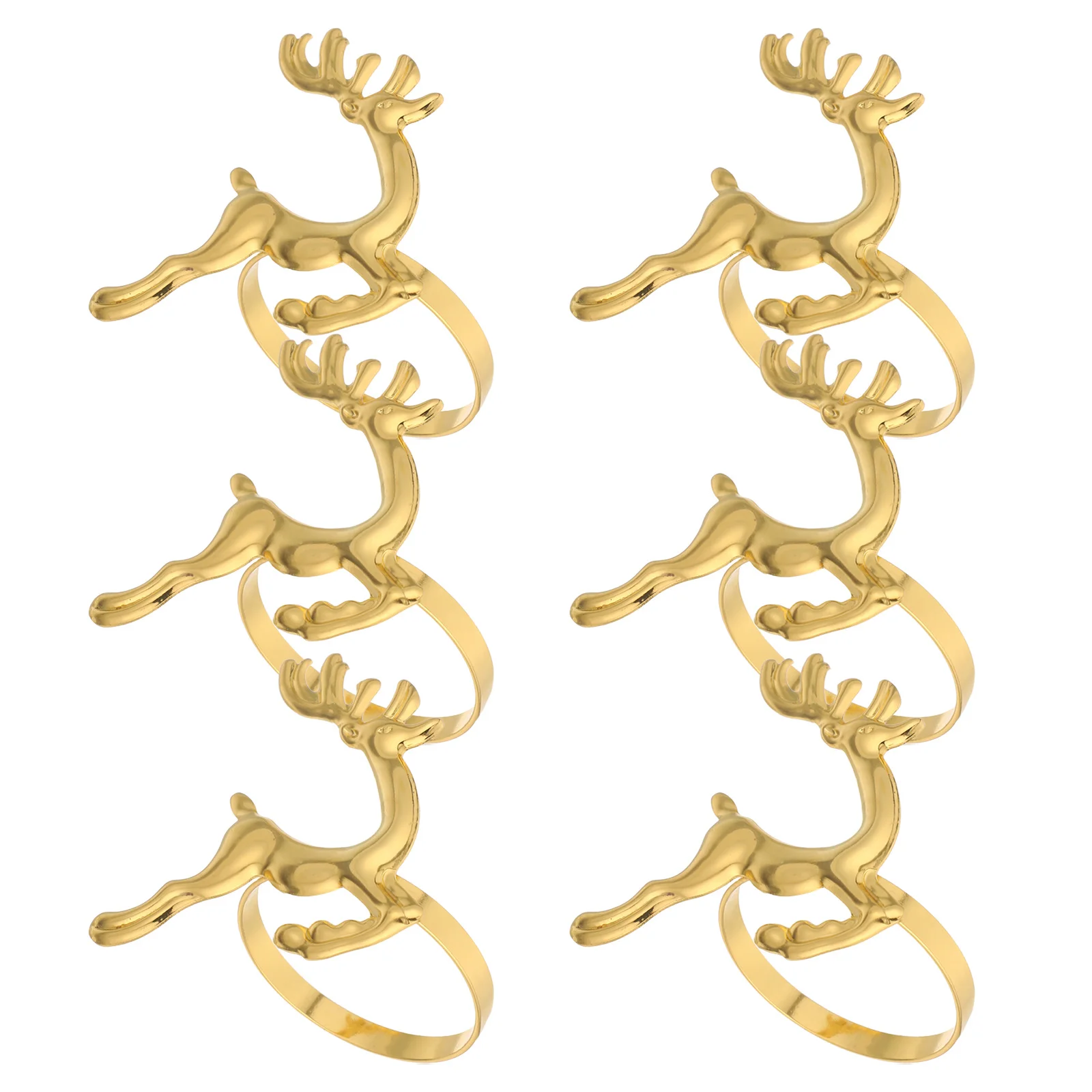 

6Pcs Reindeer Napkin Rings Christmas Elk Metal Serviette Buckles Dinner Table Decoration Holiday Celebration Elk Napkin Buckle