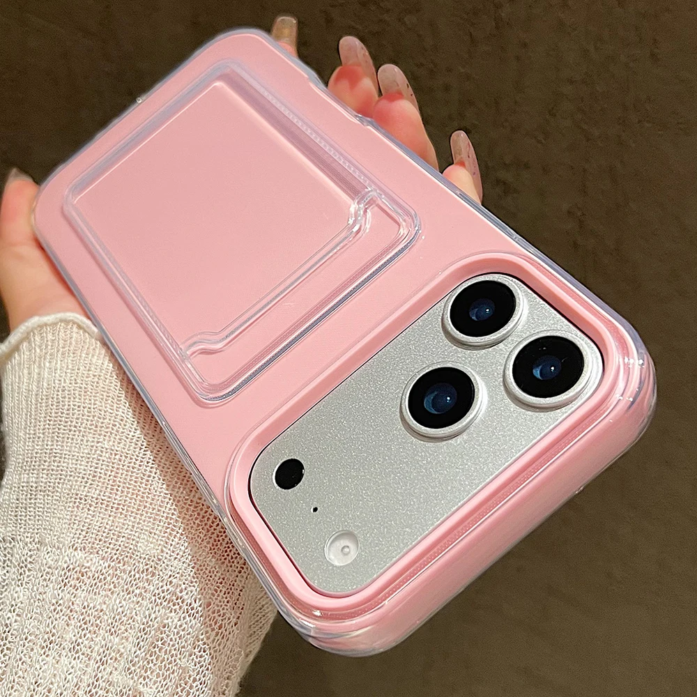 Candy Jelly Cute 2 в 1 чехол для телефона iPhone 11 12 13 14 15 16E 16 Pro 17 Max Plus Air Funda с защитным чехлом для держателя карты