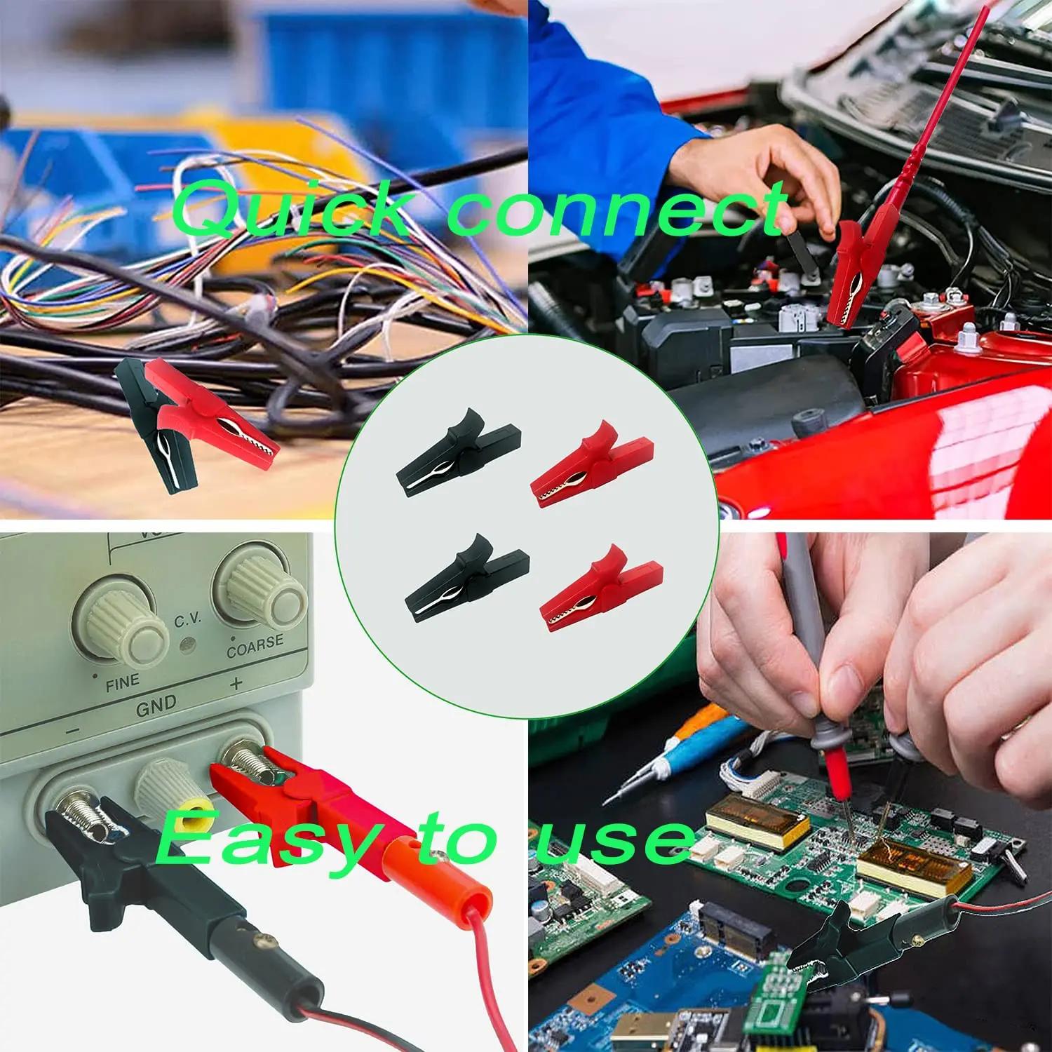 التمساح كليب مع الموز المقابس مجموعة لا لحام معزول بالكامل السلامة الكهربائية اختبار التمساح كليب موصل لمتعدد