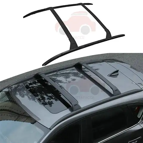 FTAPACCE 4PCS Aluminum Roof Rail Racks + Cross Bars Kit Fits for Mazda CX-9 2017-2024 Cargo Luggage Carrier (All Black)