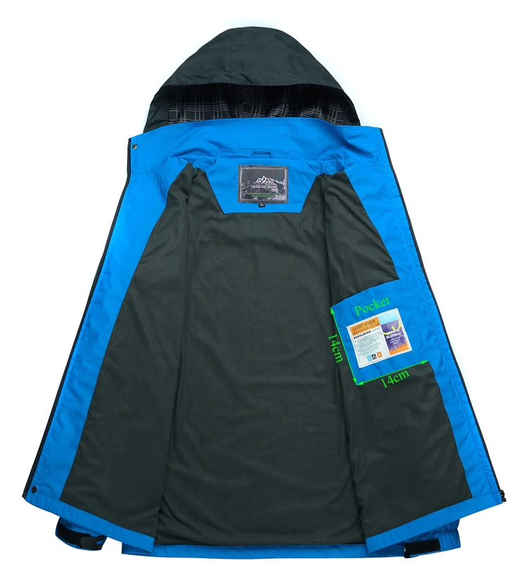 TRVLWEGO Herren-Herbstjacke, Outdoor-Sport, Wandern, Mäntel, Camping, mit Kapuze, winddicht, wasserabweisend, Regen, Angeln, Reisen – Detail 16