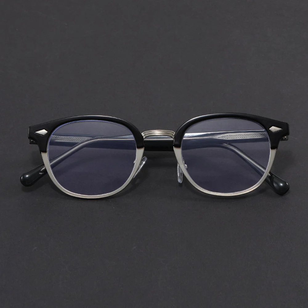 

Anti Radiation Blue Light Eyeglasses Frame Replaceable Lens Computer Glasses Men High Qulity Half Metal Vintage Sunglasses Women