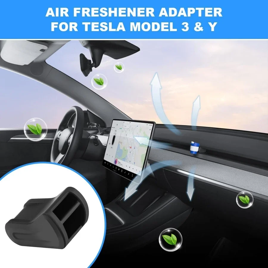 

For 2017-2024 Tesla Model Y & Model 3 & 3 Highland Upgrade 2PCS Air Freshener Adapter Air Vent (Air Freshener not Included)