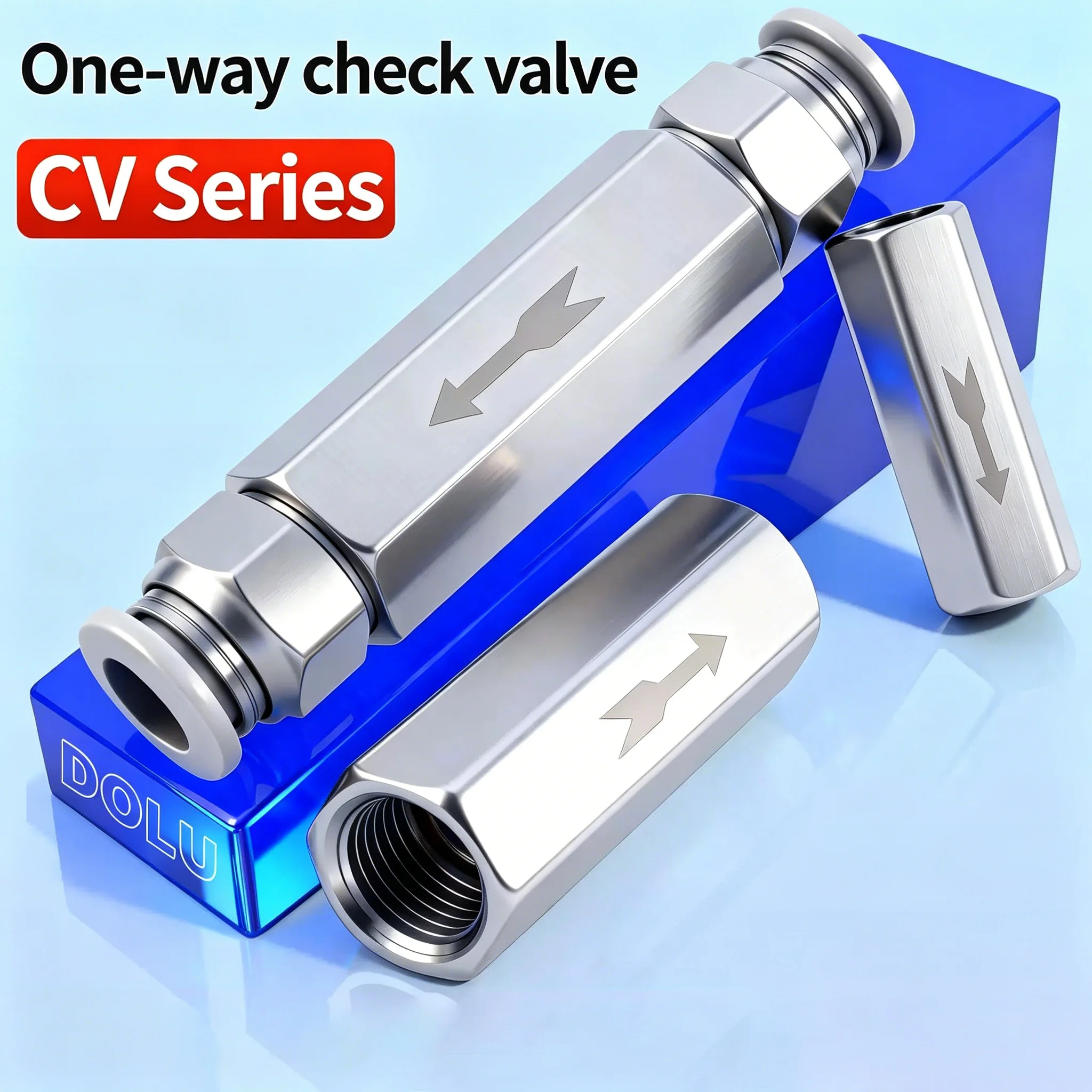 Air Check Valve 6mm 8mm 10mm 1/4 OD Hose One Way Valve Air Gas Single Way Brass Valve Air Compressor Pipe Fitting Adapter