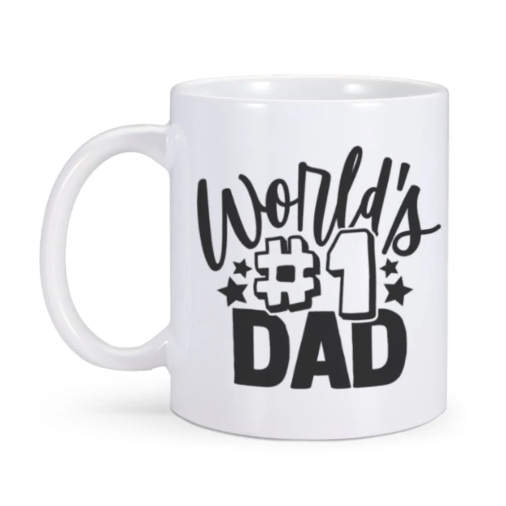 No.1 Dad Mug Father Coffee Tea Ceramics Cup for Daddy Papa Birthday Home Tea Cup Custom Father's Day Gift from Daughter Son