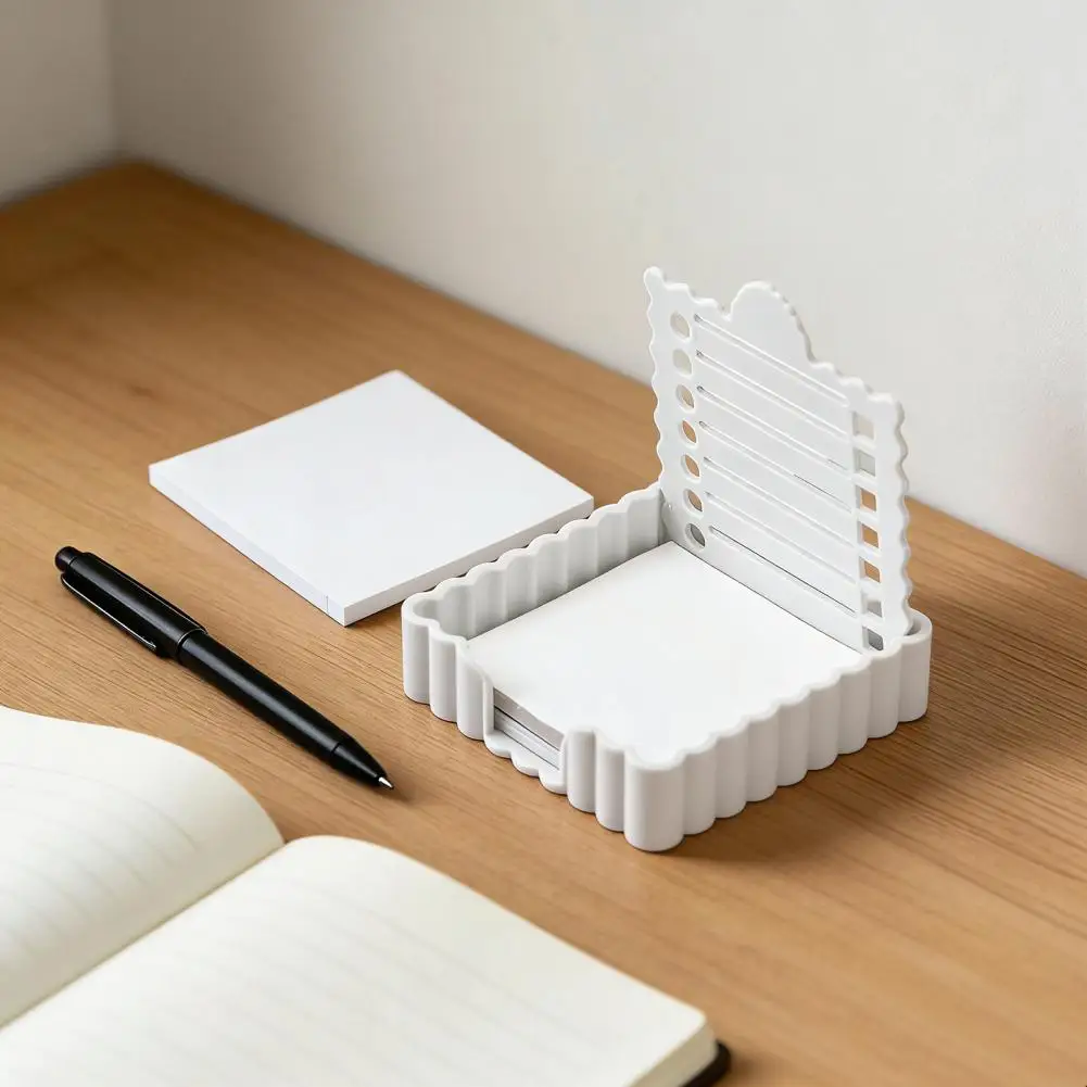 Compact Note Holder Portable Note Dispenser with Template Compact Desktop Organizer Sticker Holder 3x3 Inch Notepad for Office