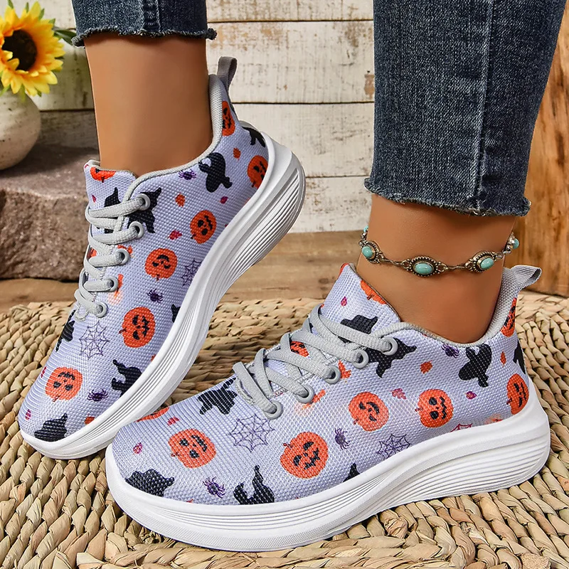 Zapatos informales de moda para mujer, zapatillas deportivas de malla transpirable, novedad de otoño