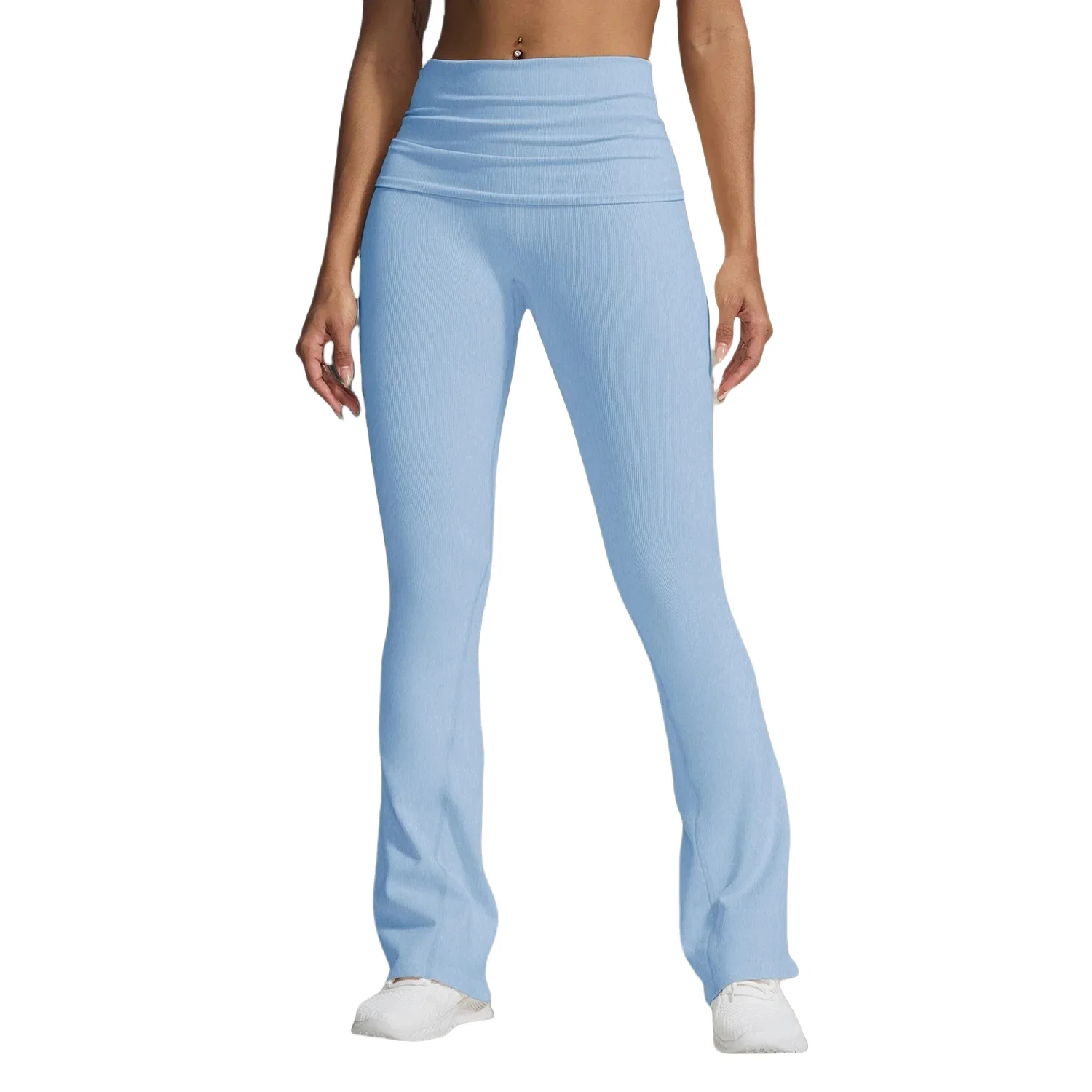 Women’s High Waist Flared Yoga Pants, Butt Lifting Bell-Bottom Leggings, Stretchy Breathable Workout Gym Fitness Trousers