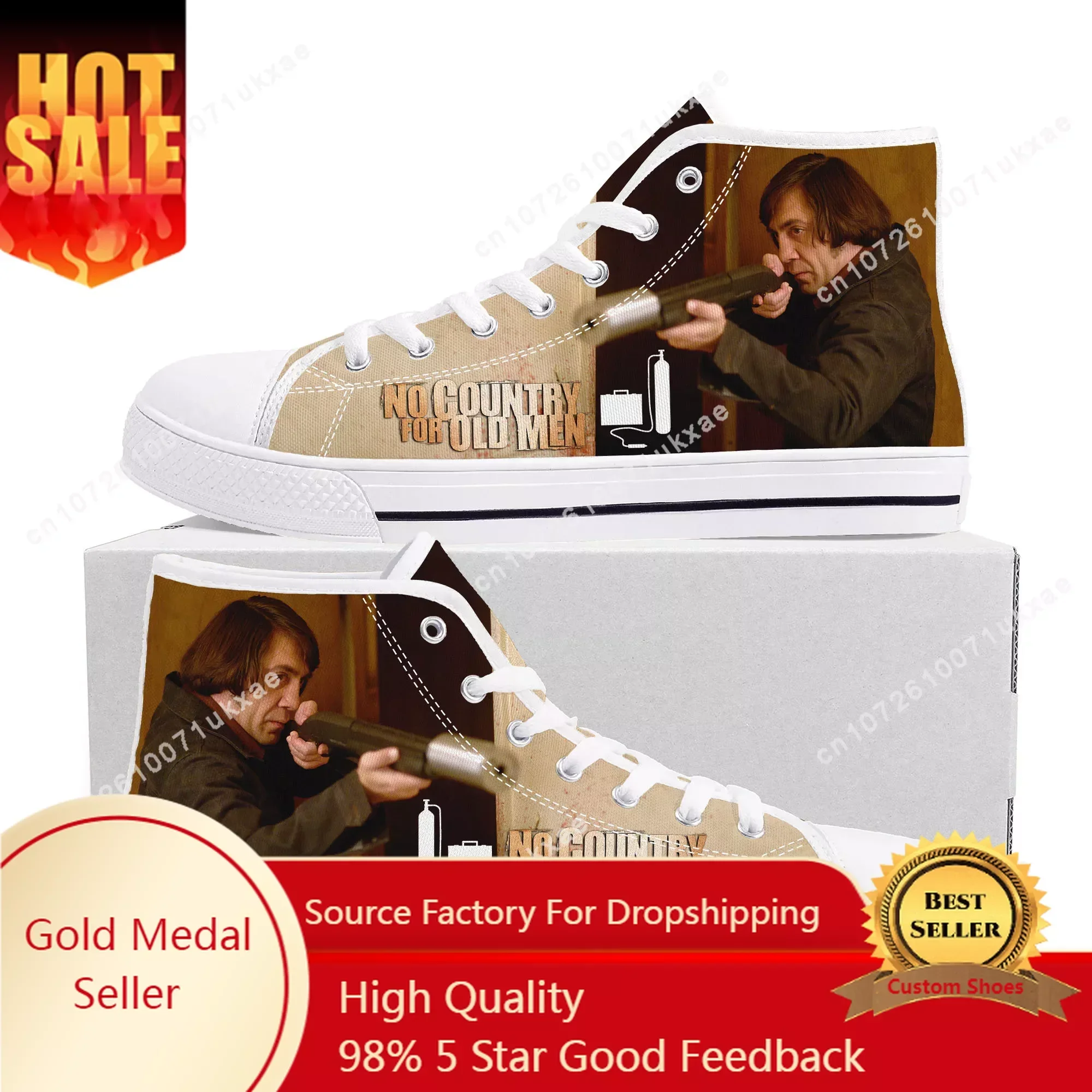 No Country for Old Men High Top Sneakers, Anton Chigurh, Women Teenager, Customized Shoes, Casual Shoes, Customized Shoes