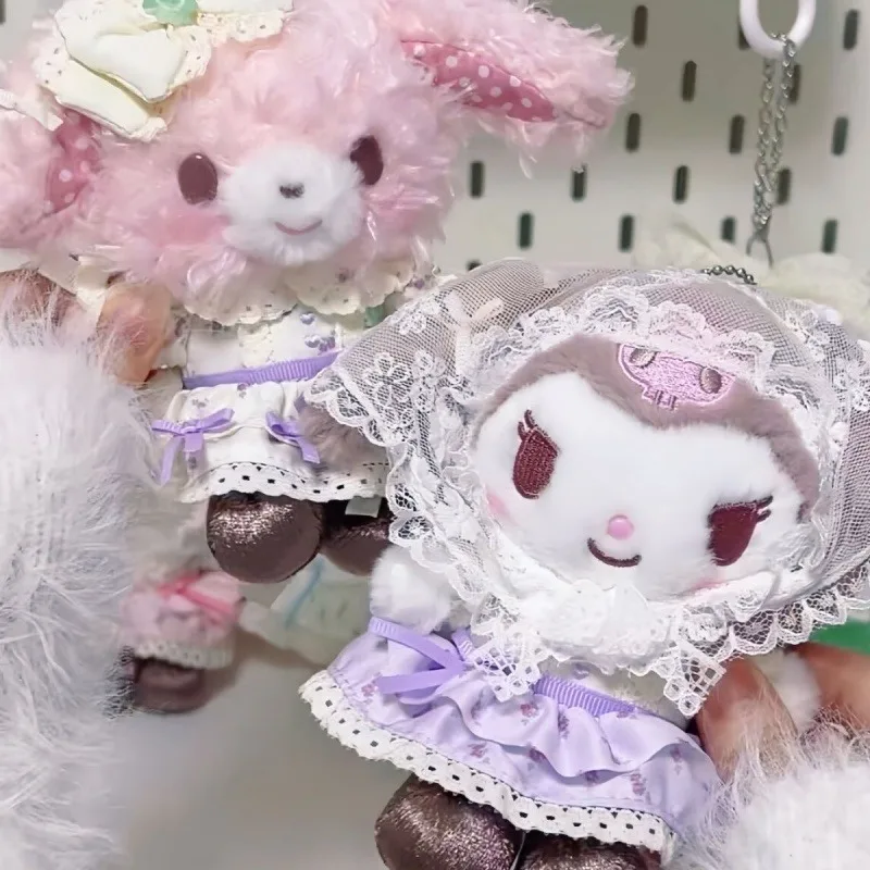 

Sanrio Cottagecore Lace Series Bonbonribbon Kuromi Veil Plush toy Keychain My Sweet Piano Cinnamon Stuffed doll Backpack Charm