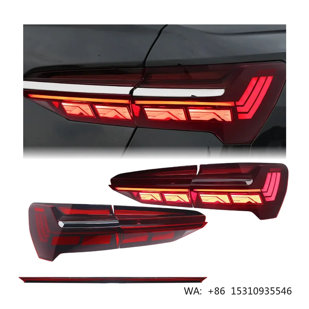 A6 C8 Taillights 2019-2024 A6L Upgrade LED Modified Rear Tail Lamps Daytime Running Lights Car Auto Accessories for Audi