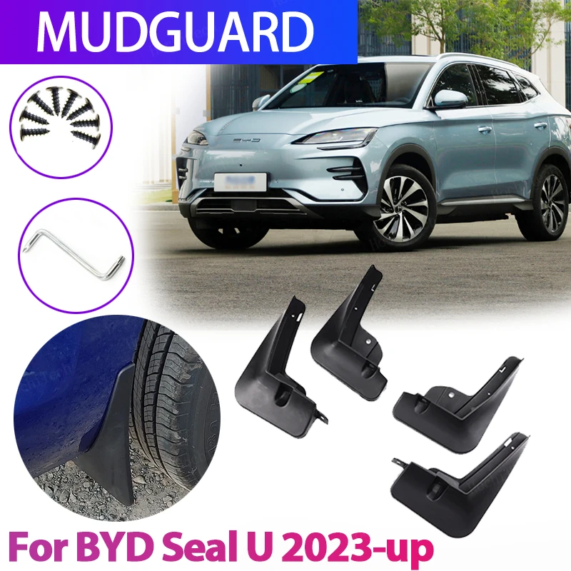 Car Wheel Mud Flaps Splash Guards MudFlaps Soft TPE Wheel Fender For BYD Song Plus Champion Edition Seal U EV DMI 2023 2024