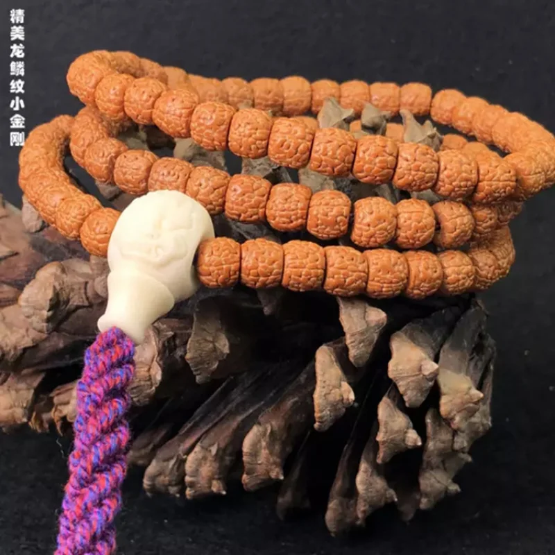 Boutique Dragon Scale Texture Small Jingang Bodhi Bracelet108Tibetan Ivory Tee Rudraksha Beads