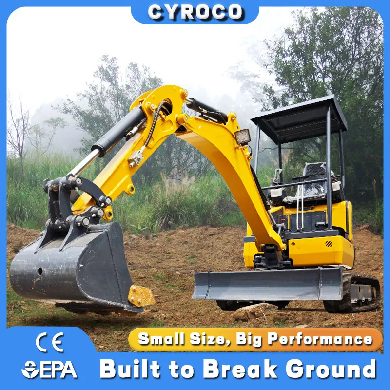 รถขุดขนาดเล็ก 1 ตัน 2 ตัน เครื่องยนต์ Kubota ปรับแต่งตามความต้องการของลูกค้า รถขุด EURO 5 เครื่องยนต์ รถขุดตีนตะขาบ จัดส่งรวดเร็ว