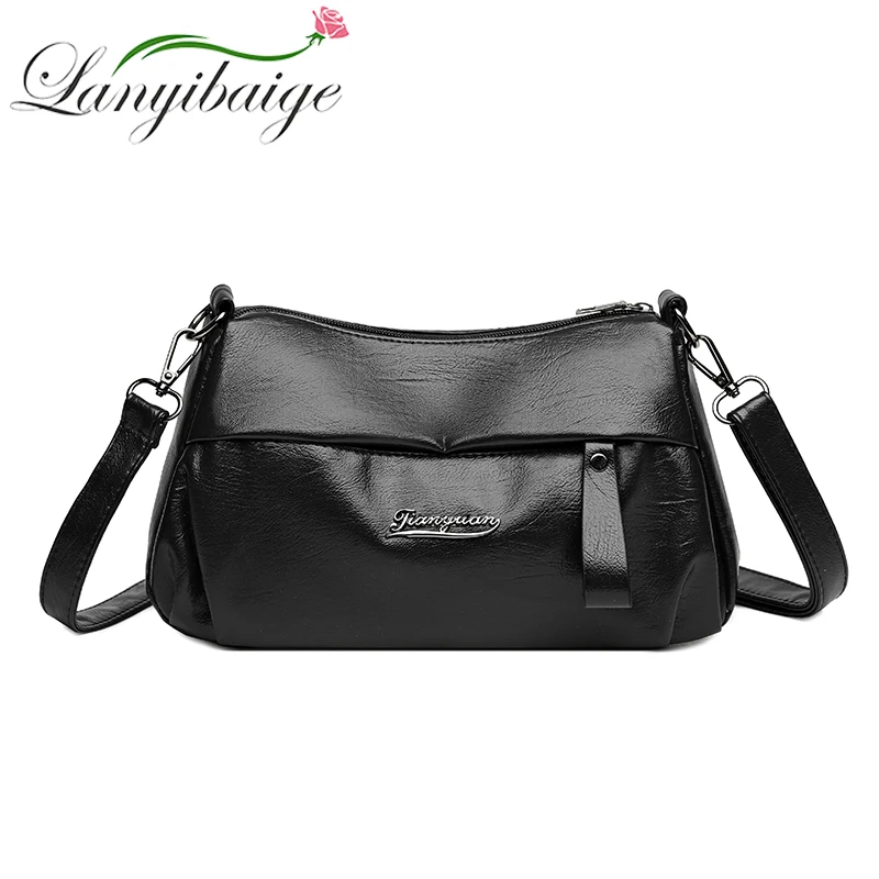 

Sac A Main Soft Leather Shoulder Bag For Women 2023 Luxury Designer Ladies Handbags Vintage Female Crossbody Messenger Bag Bolsa