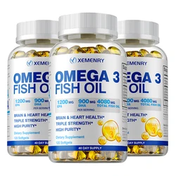 Omega-3 Fish Oil Rich in DHA and EPA - Improve Bad Mood, Relieve Stress, Strengthen The Brain, Improve Memory & Intelligence