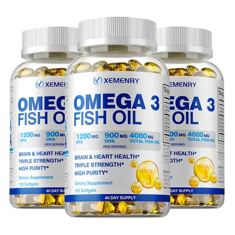 Omega-3 Fish Oil Rich in DHA and EPA - Improve Bad Mood, Relieve Stress, Strengthen The Brain, Improve Memory & Intelligence