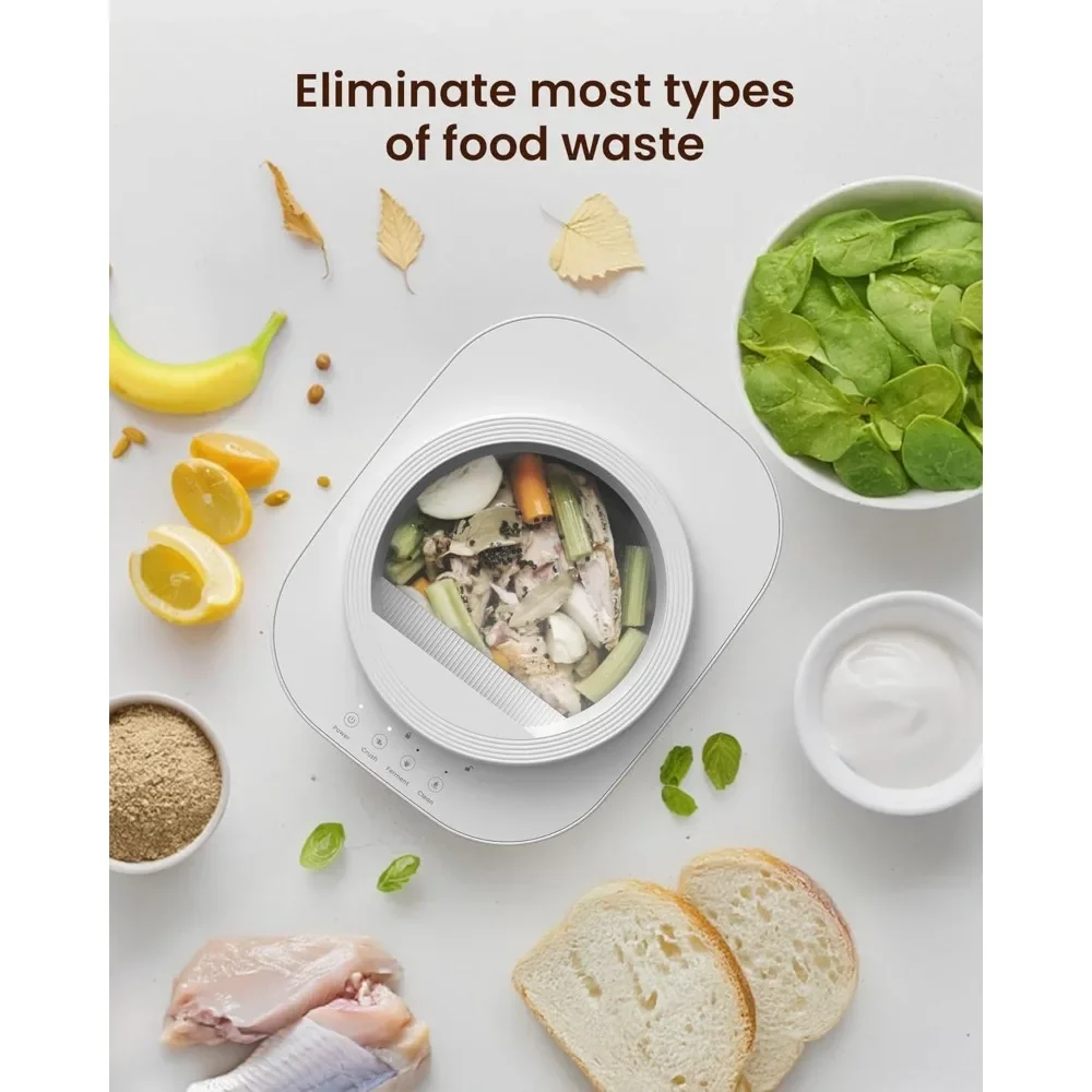 أطقم المطاعم رائجة البيع - مركب كهربائي للمطبخ، صندوق سماد ذكي على سطح الطاولة سعة 4 لتر، عديم الرائحة |   منخفضة الضوضاء |   التنظيف التلقائي