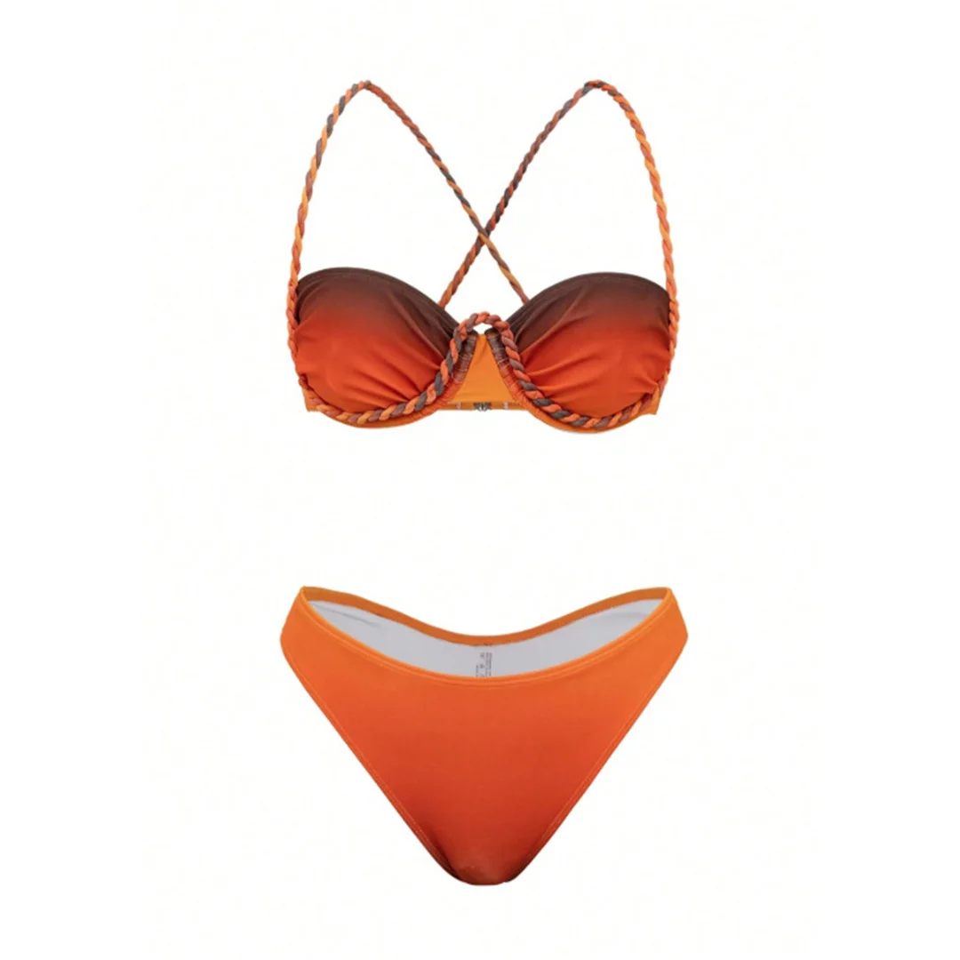 S - XL 3-teiliges Set mit Rock, Bügel-Bikini, Damen-Badeanzug, Damen-Bademode, dreiteiliges Bikini-Set, Badebekleidung, Badeanzug, Schwimmanzug V8080 – Detail 9