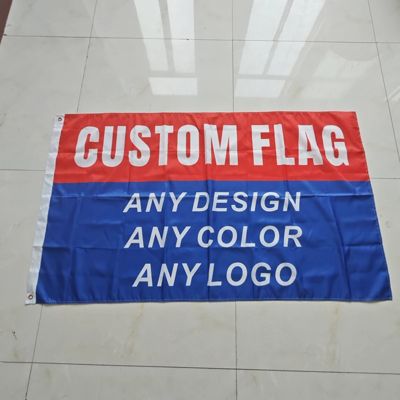 Digital Print Custom Flag Any Size Company Logo Outdoor Sport Advertising Banner Polyester Sleeve Brass Grommets Promotion Decor