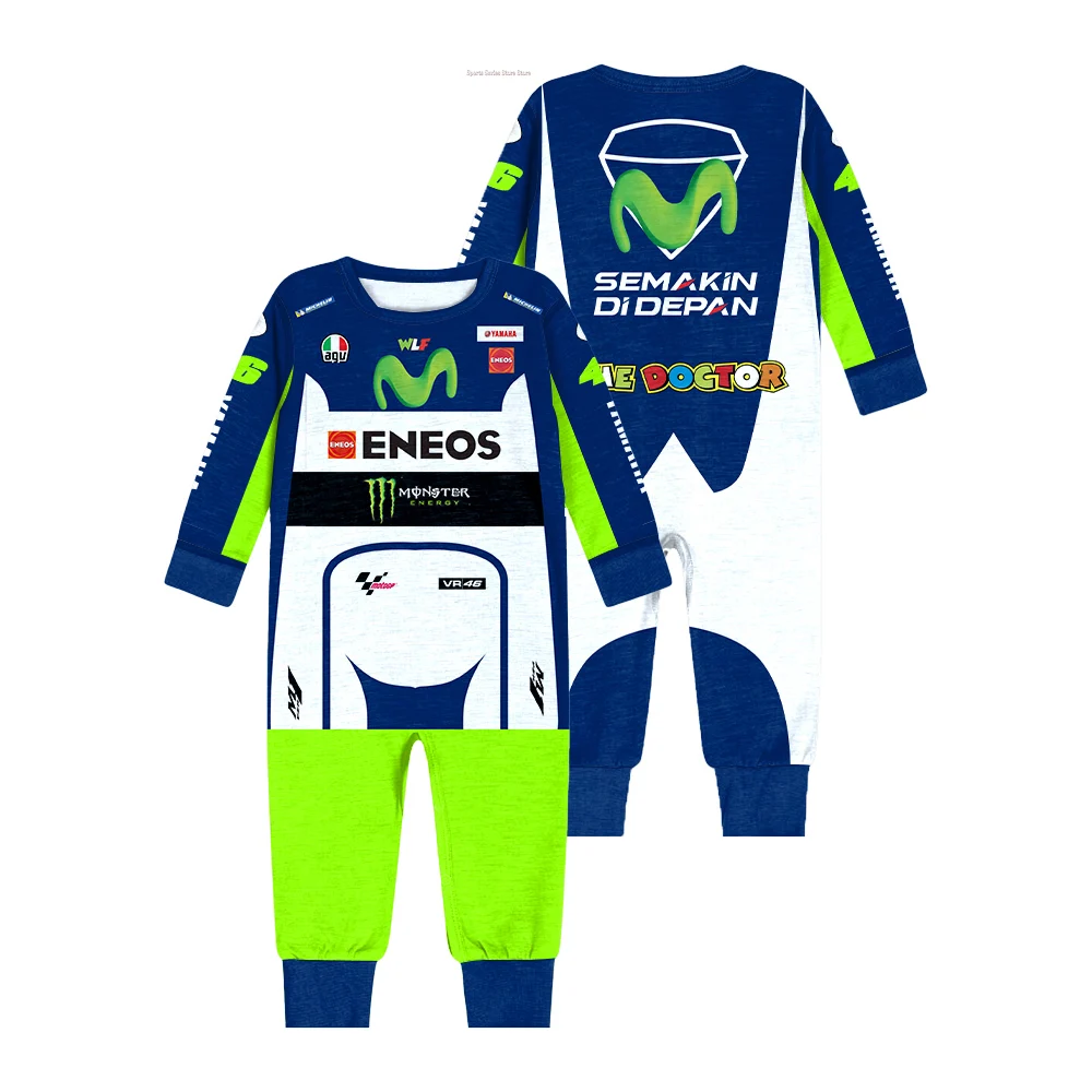 Quick Drying Riding Crawling Suit For Baby Autumn/Winter MOTO GP Outdoor Motorcycle Enthusiasts 3D Printed Cotton Jumpsuit Top