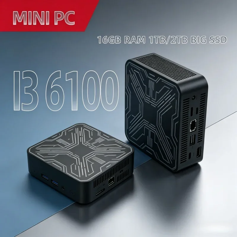 New Release 2026 Portable Mini Laptop Core i3 6100 8/16GB RAM SSD 4K Screen WiFi6 BT5.2 Study Office Game Notebook