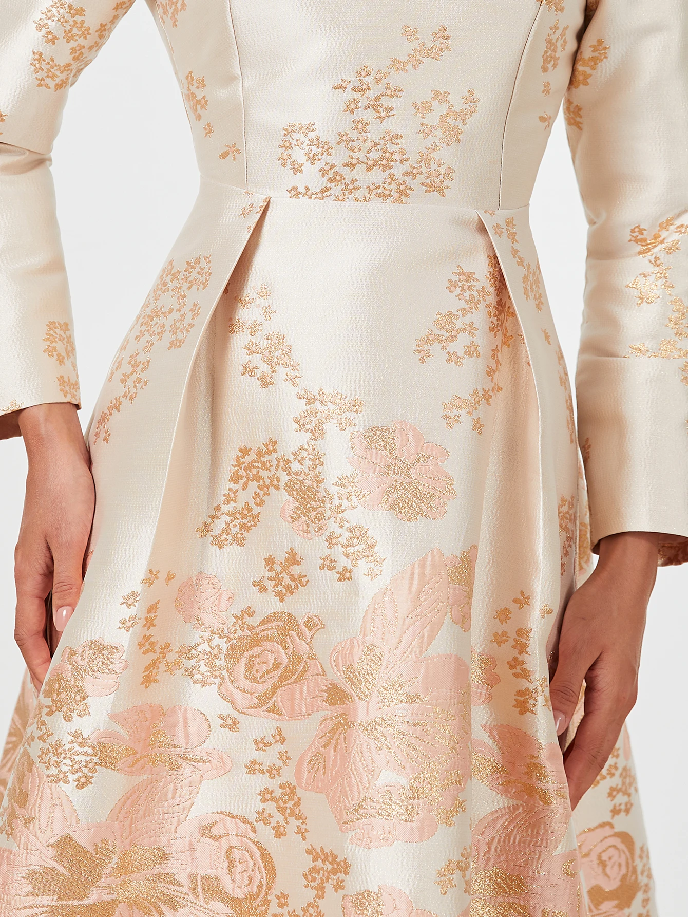 DEVCHATA Abiti lunghi lunghi lunghi jacquard eleganti da donna Abito da ballo floreale con risvolto di lusso Moda Nuovo arrivo Vestido da sera