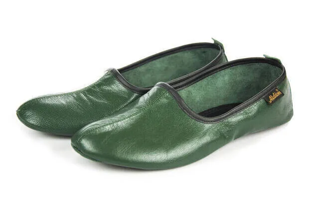 IQRAH 100 Leather Hajj Umrah Circumambulate Home Shoe Green