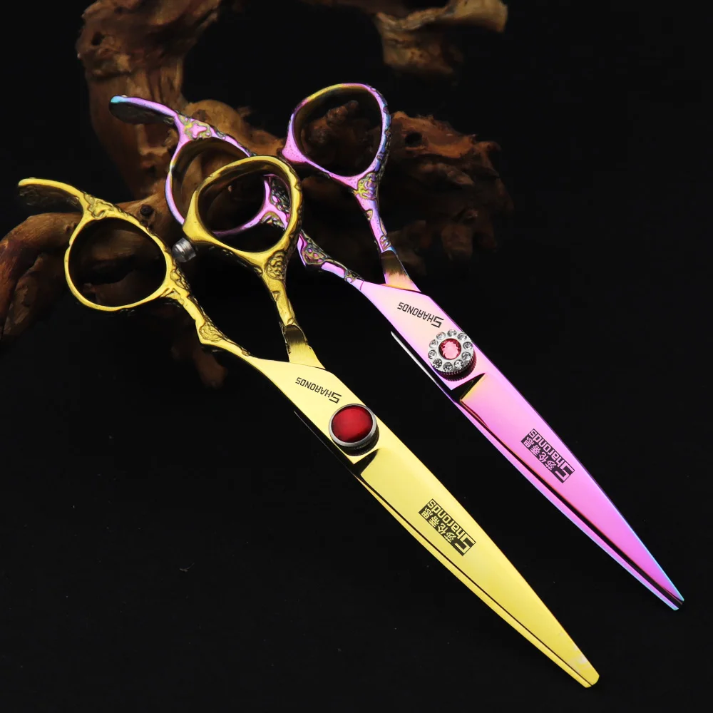 6/7 inch Japan440c Steel Professional Barber Scissors Hair Design Tool Barber Scissors Hairstylist Hairdressing Scissors Salon