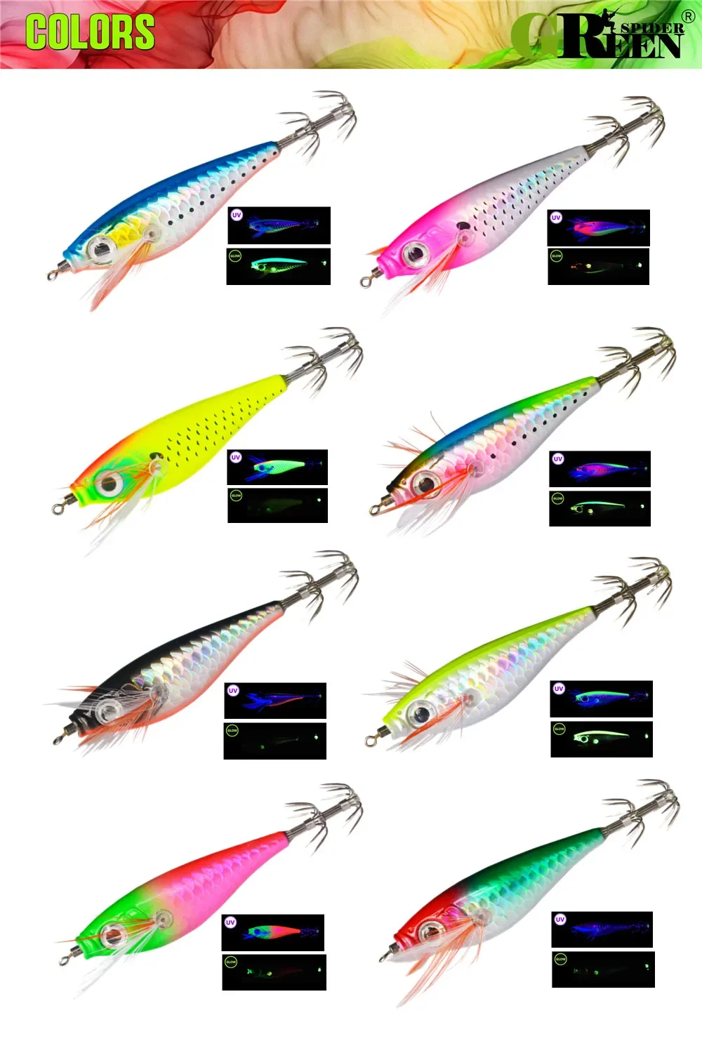 55mm 5,3g UV Horizontal Tintenfisch Jig Leuchtende Meer Angeln Zubehör Künstliche Köder Octopus Köder – Detail 6