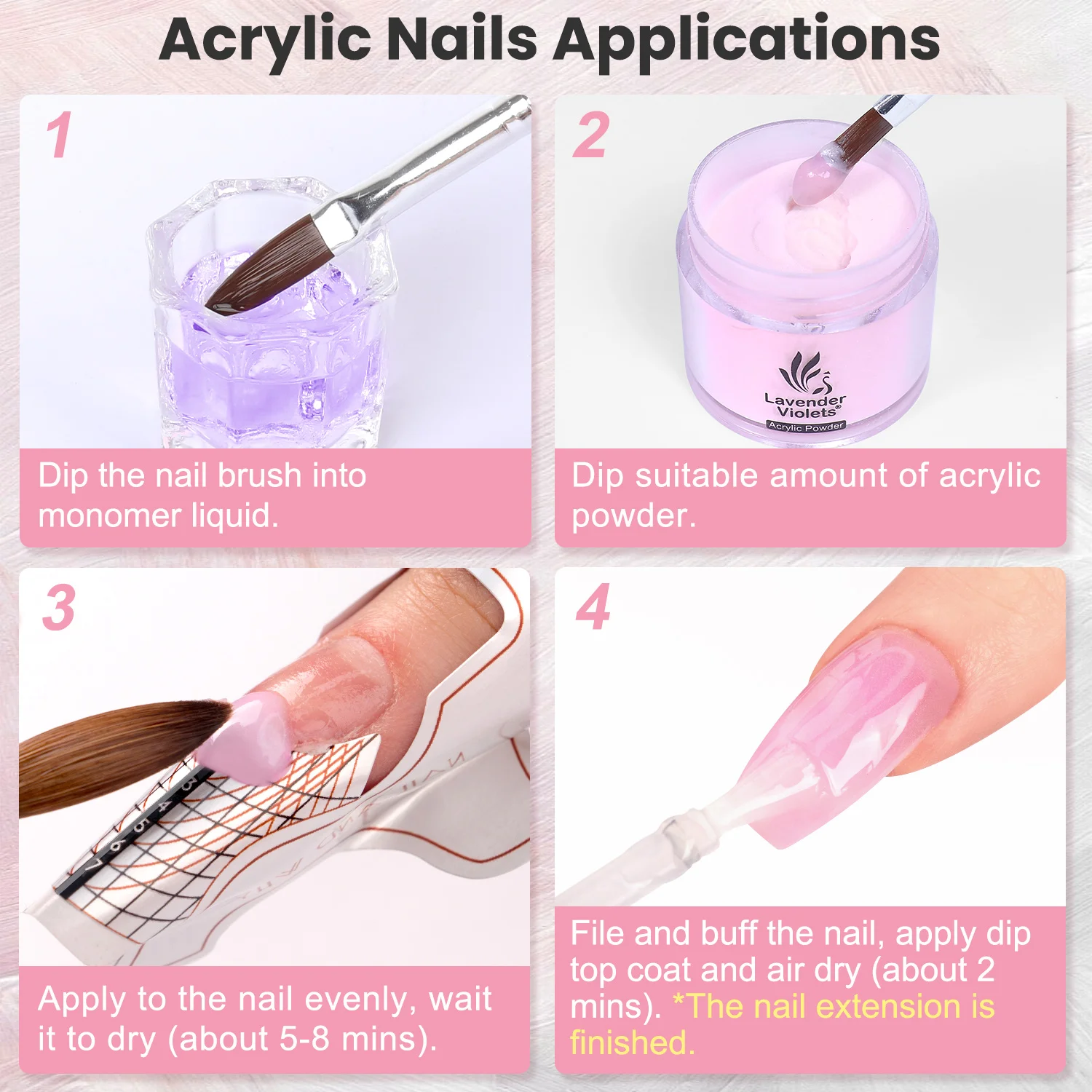 2 uds 1,06 oz/30g colores blanco y rosa polvo acrílico y polvo de inmersión 2 en 1 uso para extensión de uñas tallado manicura artística de uñas francesa