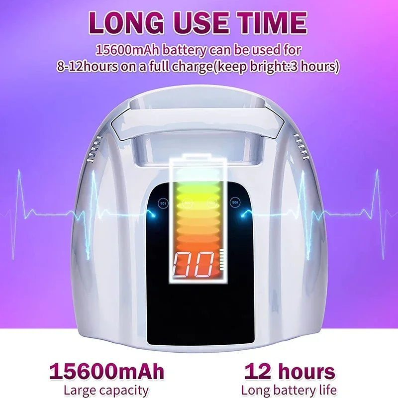 Lampada a LED 96W Specchio riflettente con lampada per unghie in metallo Asciugatrice per manicure senza fili Luce UV wireless per unghie Ricaricabile per unghie UV