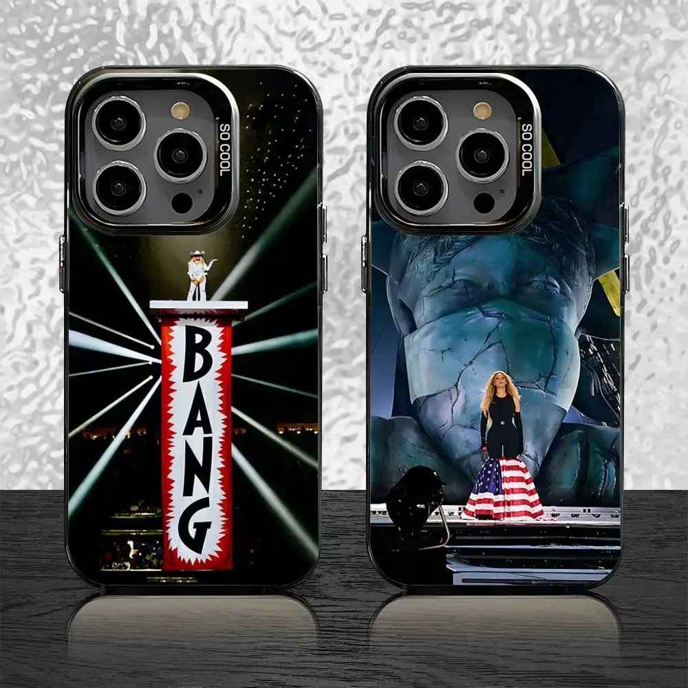 

B-Beyonce Concert Bang Phone Case For iPhone 16,15,14,13,12,11,Pro,Max,Plus,Mini,SE Black Candy Matte Shockproof Cover