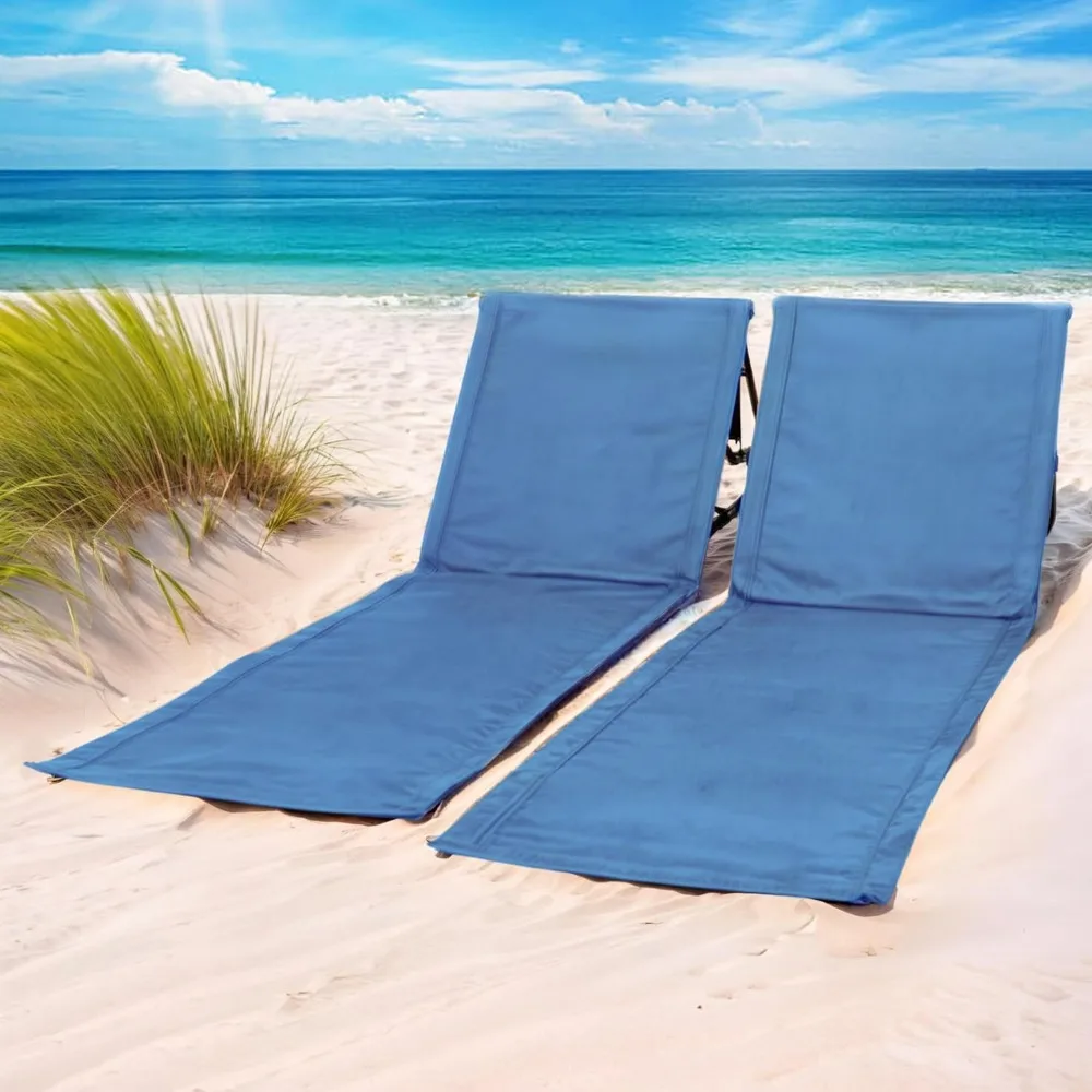 

Lightweight Beach Chair for Adults (Set of 2) - Portable Beach Lounger I Ideal Tanning Mat for Sunbathing Very Compact Easy