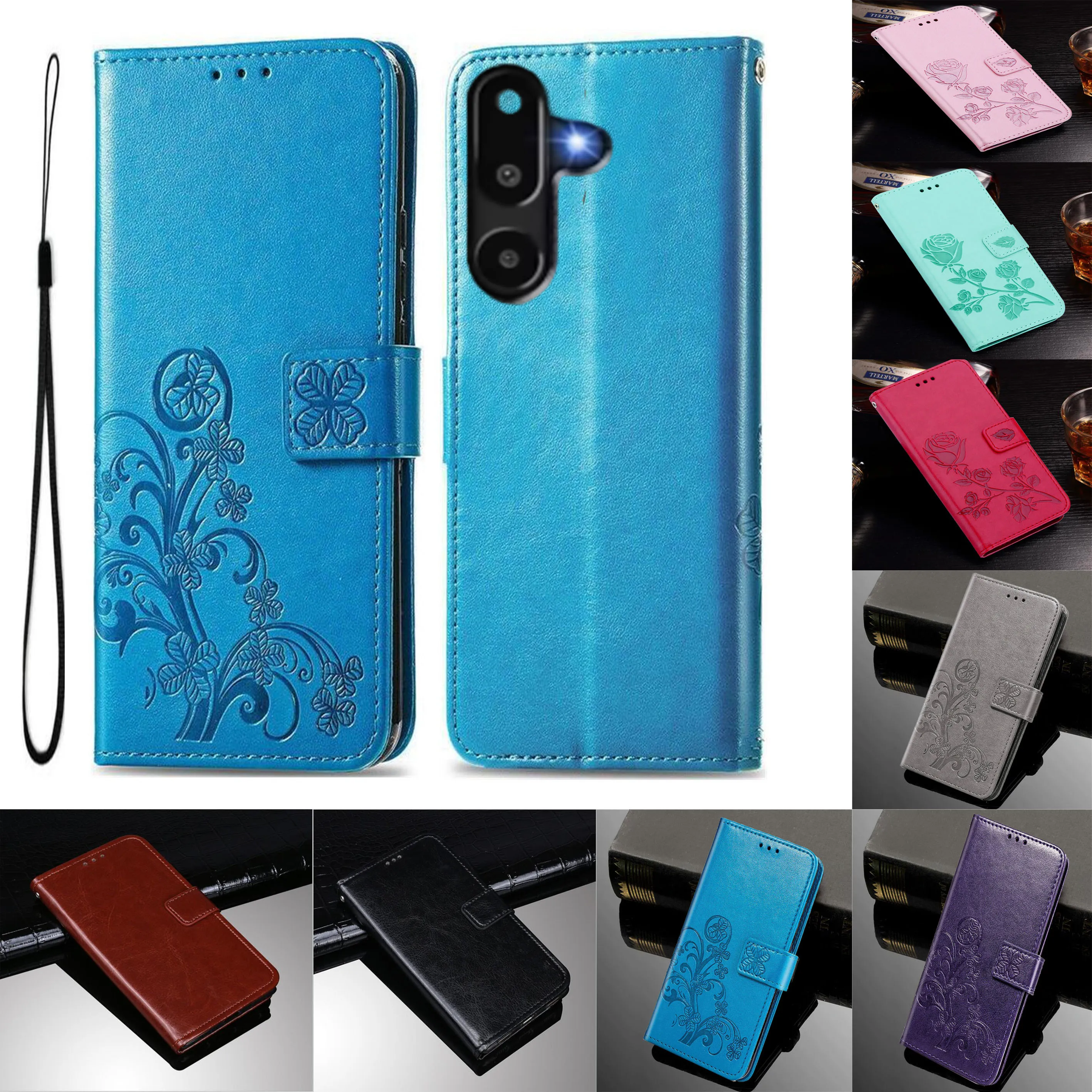 Wallet Pu Leather Case For Samsung Galaxy Wide 8 7 Quantum 6 5 4 Jump4 Jump3 Buddy 3 2 XCover7 Pro Cases Magnetic Flip Cover