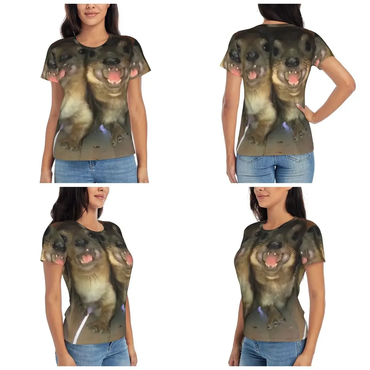 Rock Hyrax Funny Meme T-Shirt Women Short Sleeve T Shirts Round Neck Clothing Cotton Summer Tees Streetwear