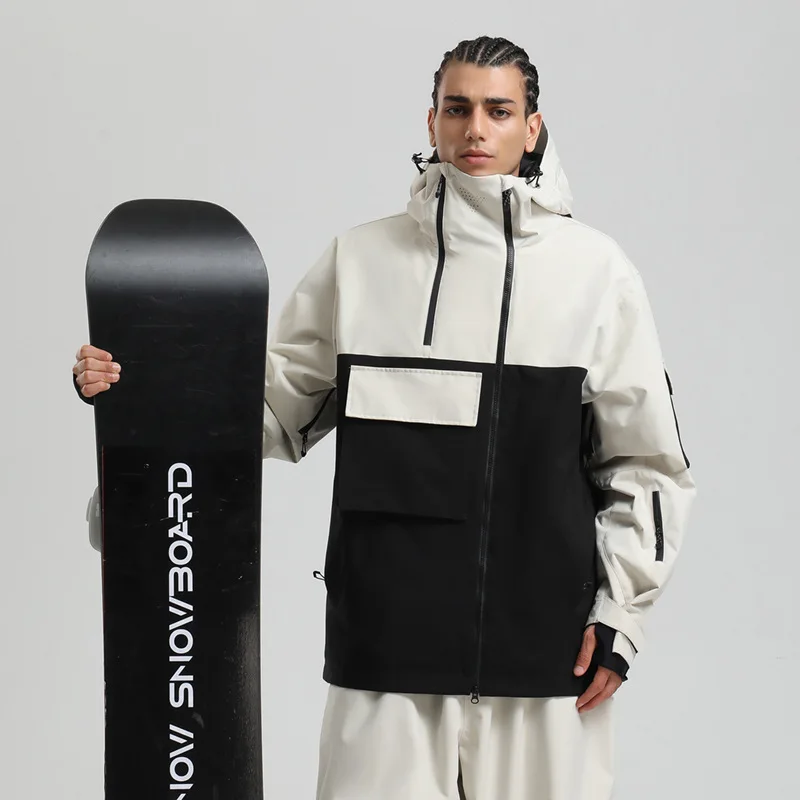 Gsou Snow 2025 Unisex Workwear Ski Jacket Waterproof Breathable Snowboard Coat Loose Fit American Style Clothes for Men & Women
