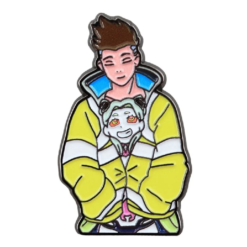 Cyberpunk Edgerunners David Rebecca Enamel Pin, Anime Couple Punk Lapel Badge, Cartoon Brooch For Jacket Backpack Fan Gift