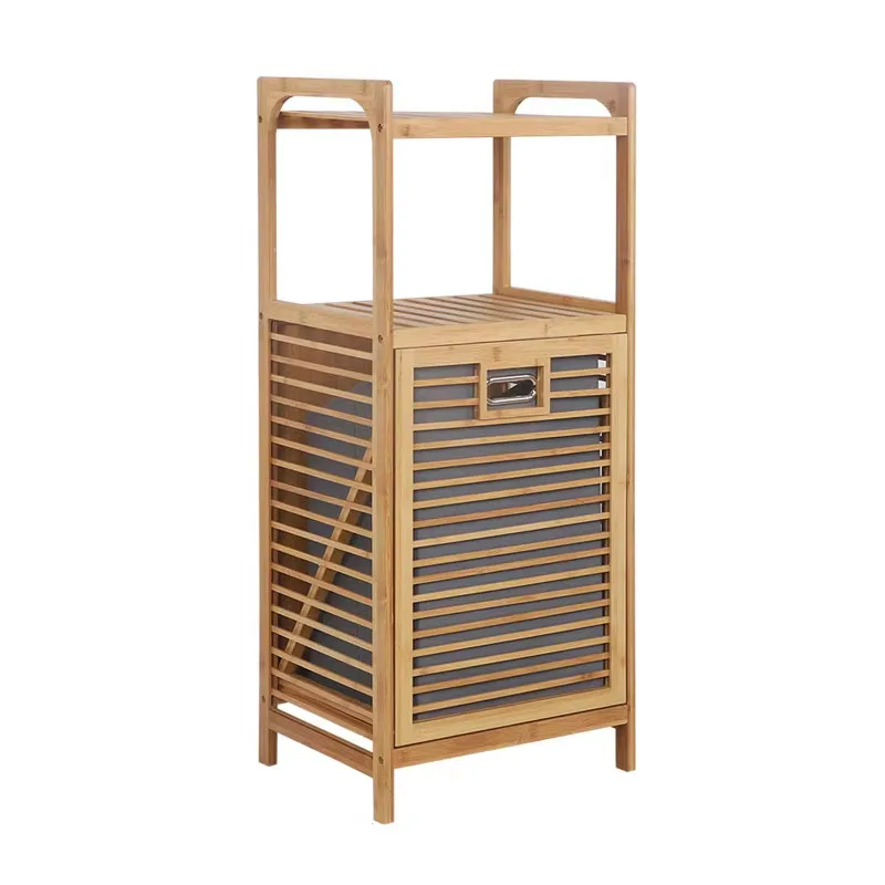 

Большая бамбуковая корзина для хранения грязной одежды, тканевая боковая полка, корзина для хранения туалета