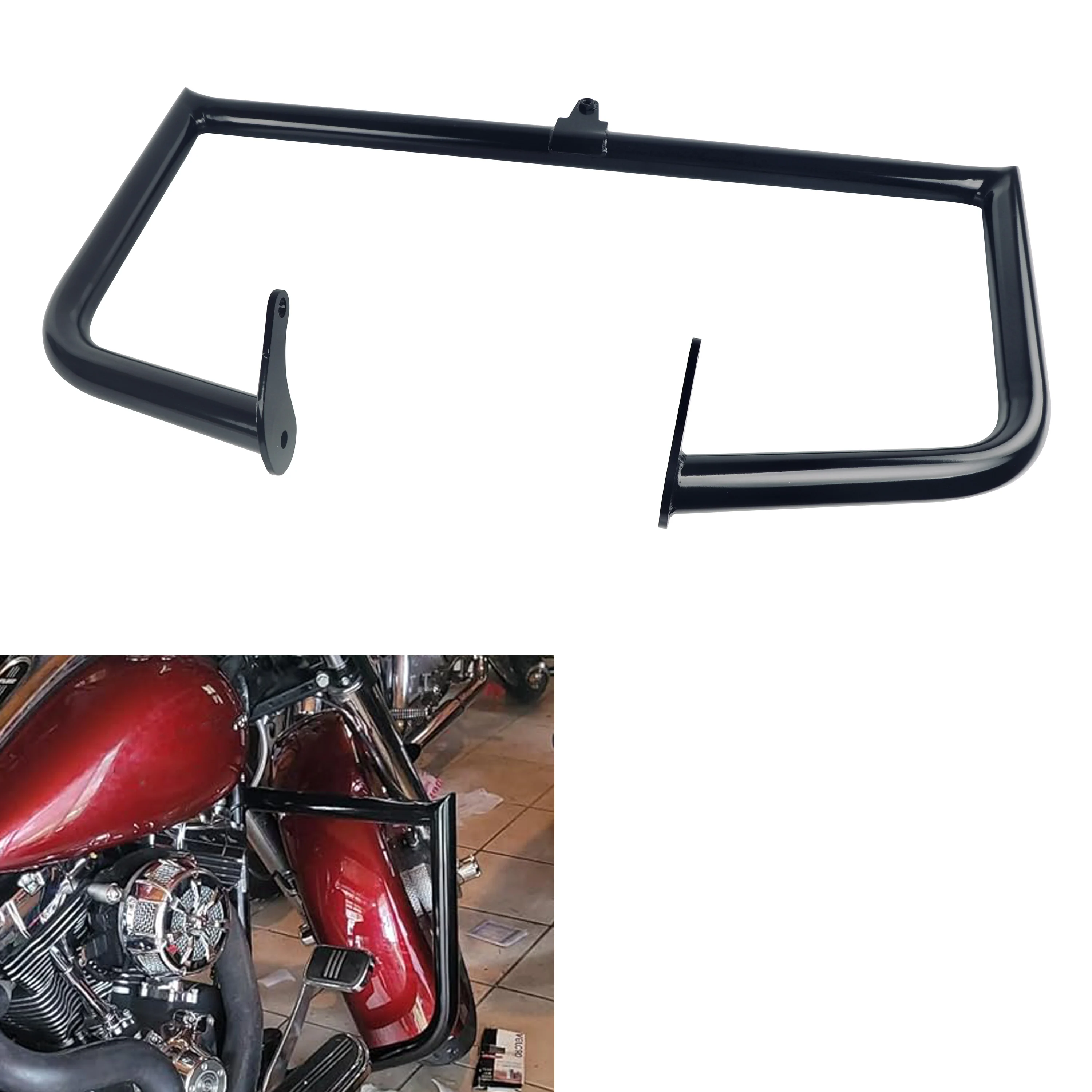 1.5-INCH SOLID Crash Bars for Harley Davidson 1995-up Touring Street Glide, Road King, Ultra Limited, Electra Glide Models