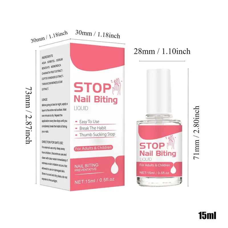 

Nail Biting Stopper 0.5fl oz Nail Bite Stopper Stop Nail Biting Polish Care For Kids Adults Thumb Sucking Stop Safe & Effective