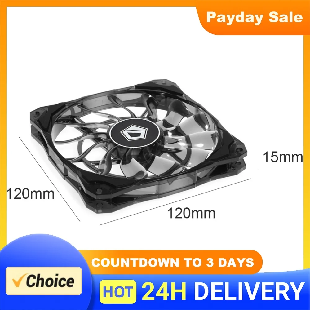 ID-COOLING 12cm 13 Blades Cooler Chassis PC Case CPU 4 Pin Silent Radiator Fan