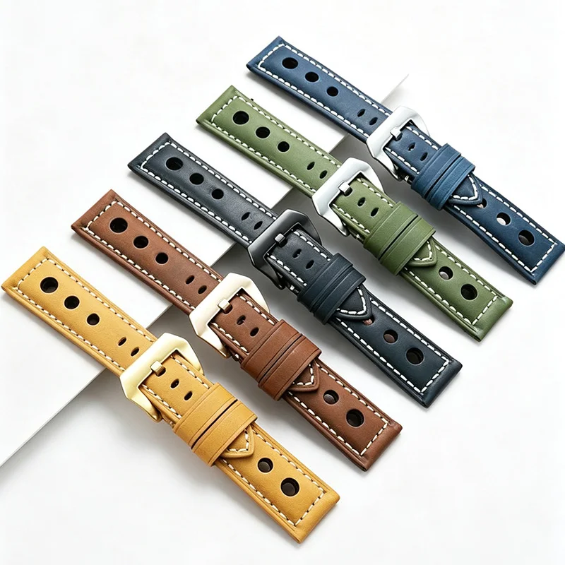 New fashion watch accessories For Seiko Omega Panerai Cowhide Strap men's PAM111 PAM441 men's Watch band 20mm 22mm 24mm