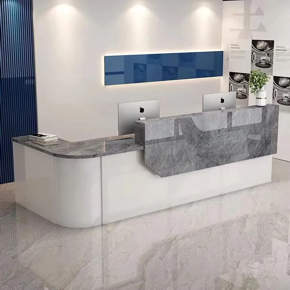 

Elegant Bar Counter Cabinet Nordic Simple Aesthetic Glamour Reception Desks Elegant Fashion Mostrador Commercial Furniture