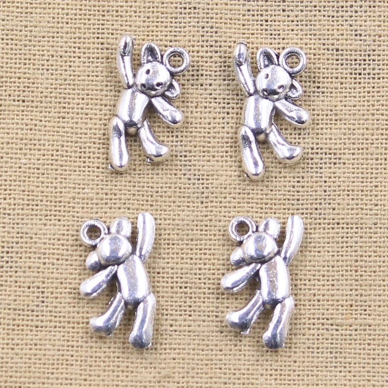 15pcs Charms Bear 19x10mm Antique,Zinc Alloy Pendant fit,Vintage Tibetan Bronze Silver color,DIY For Handmade Jewelry